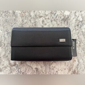 Black evening clutch with rhinestones